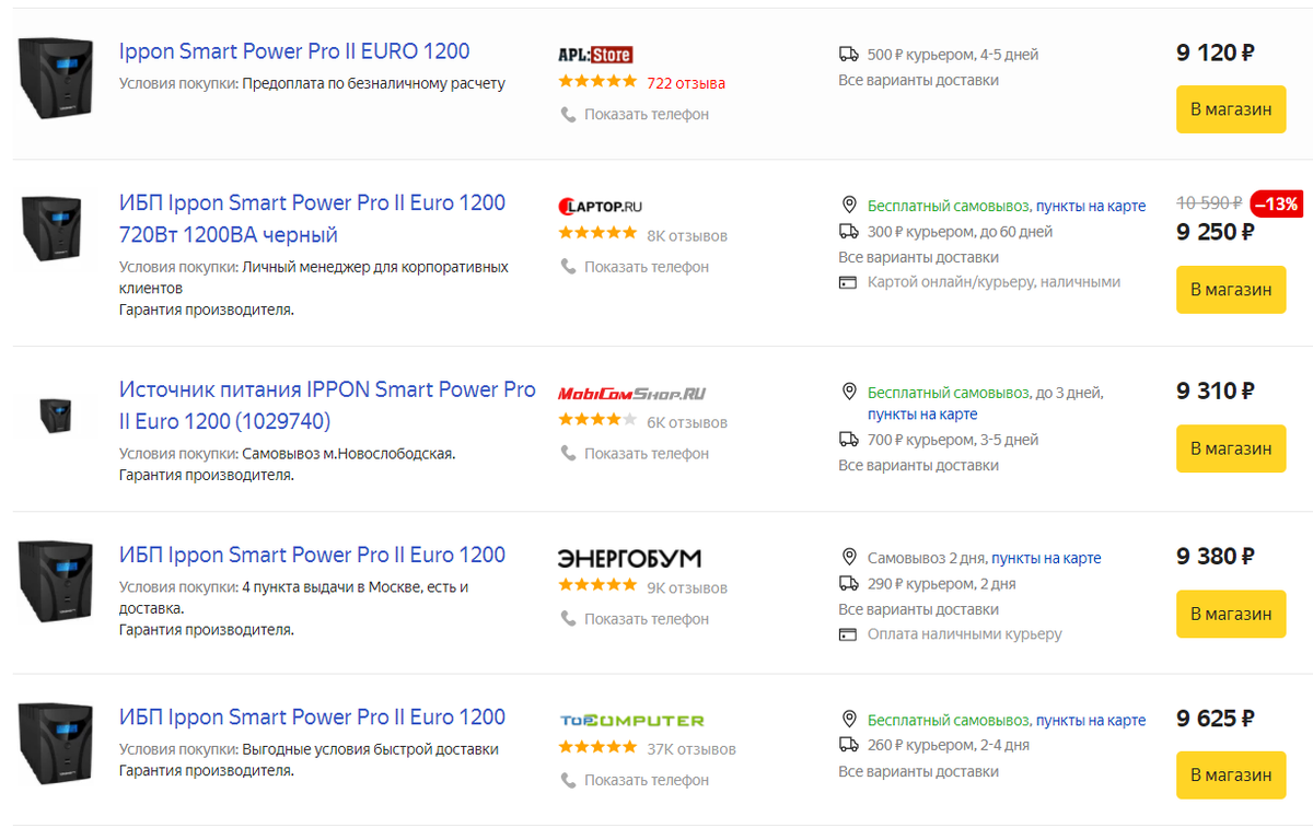 Цены на Маркете