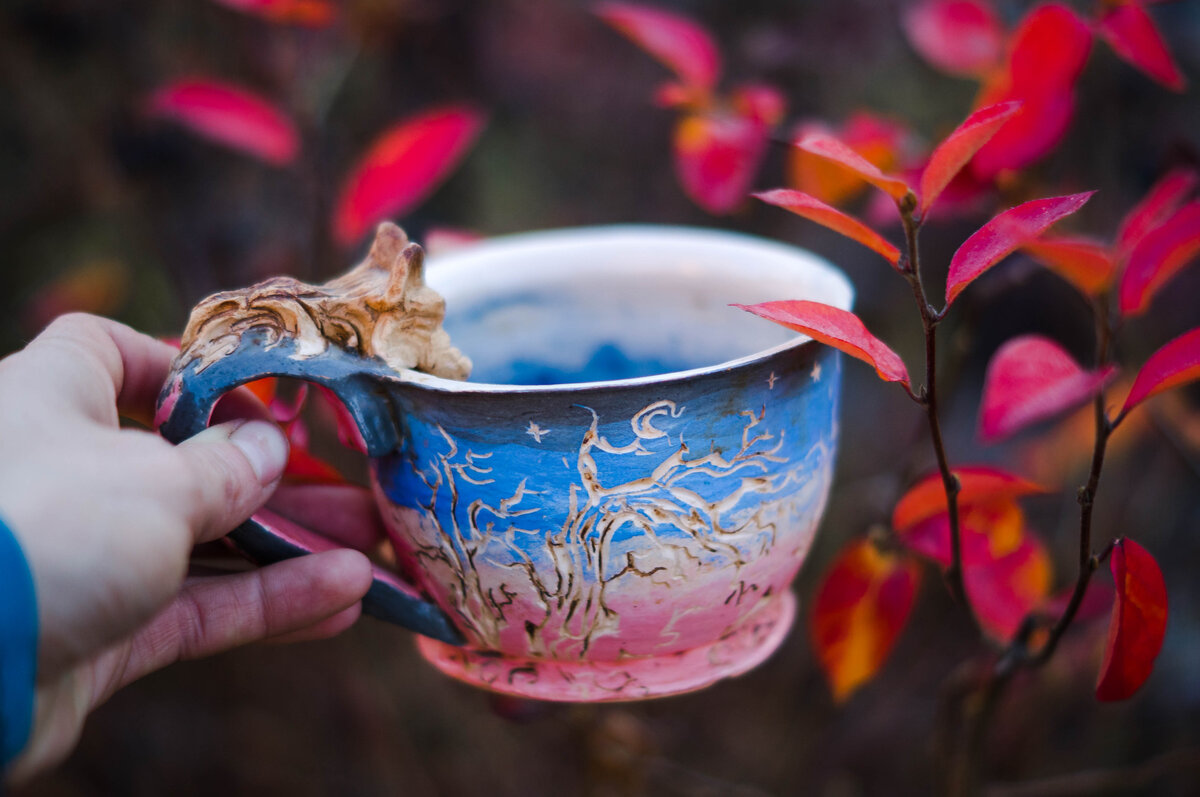 Кружка ручной работы " Волчьи сны"