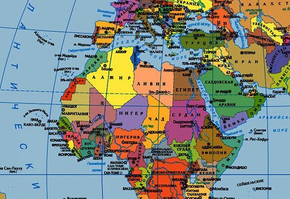 Алжир на карте Африки, взято с Яндекс.Картинки