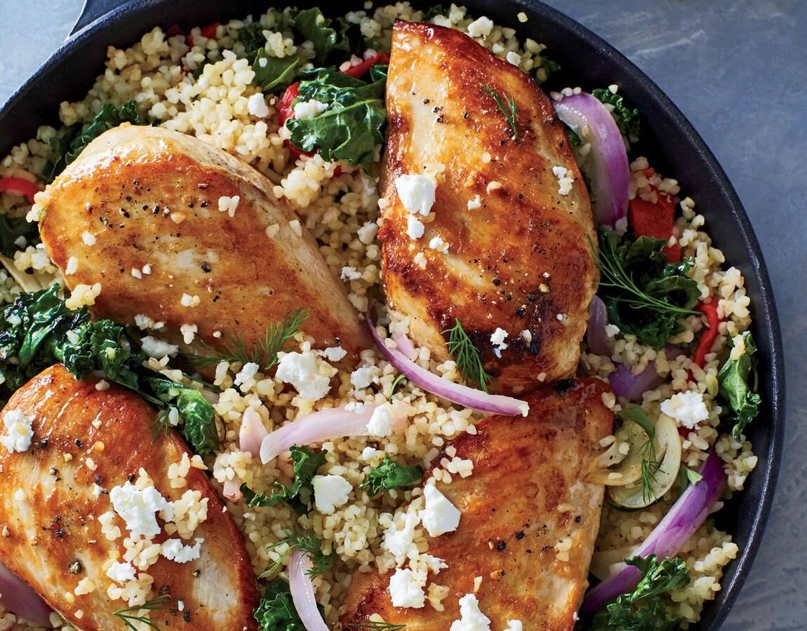 Утка с булгуром