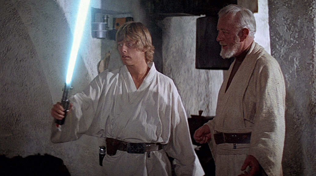 Первое явление светового меча народу. "Звездные войны: Новая надежда" (Lucasfilm, 1977)