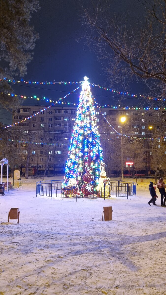 Ёлочка у нас в парке нарядная =) 