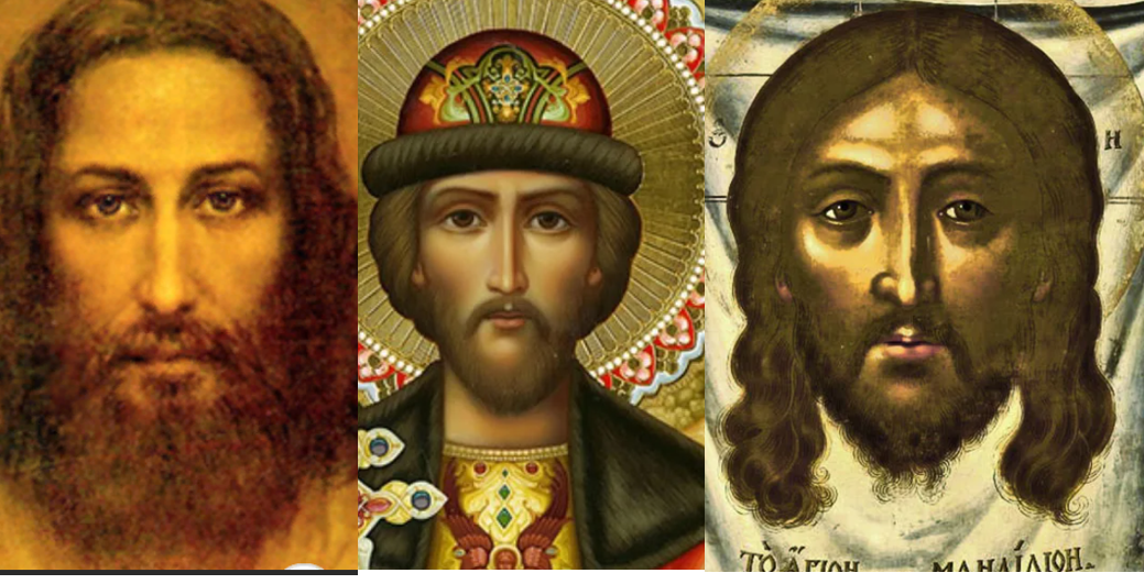 В середине Боголюбский. Слева и справа Христос. Есть что-то общее?