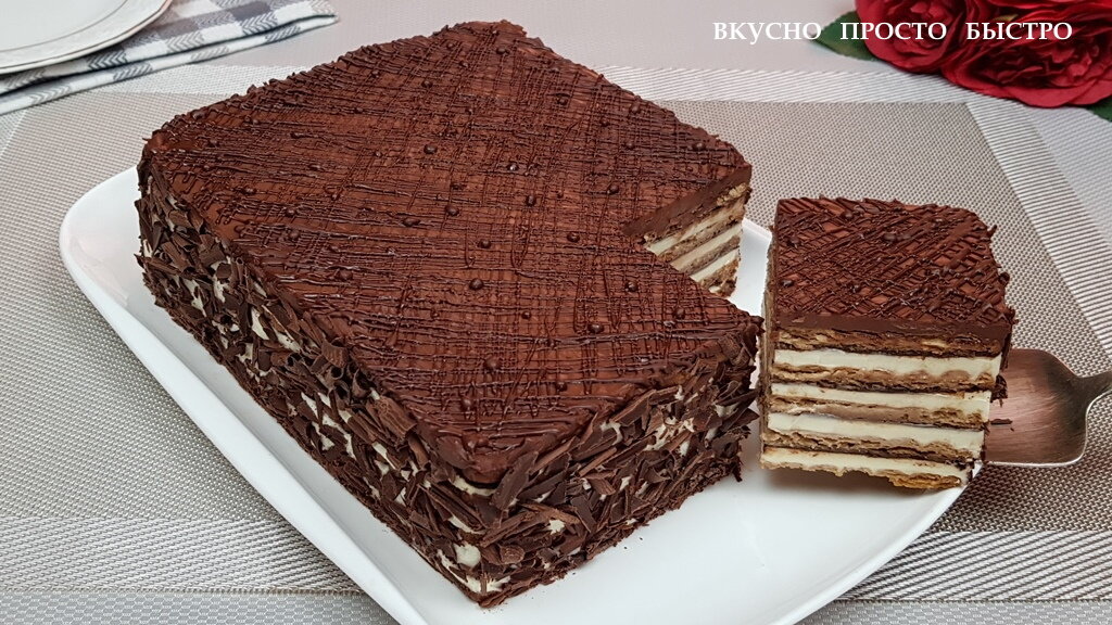 Шоколадный торт без выпечки - рецепт на канале Вкусно Просто Быстро