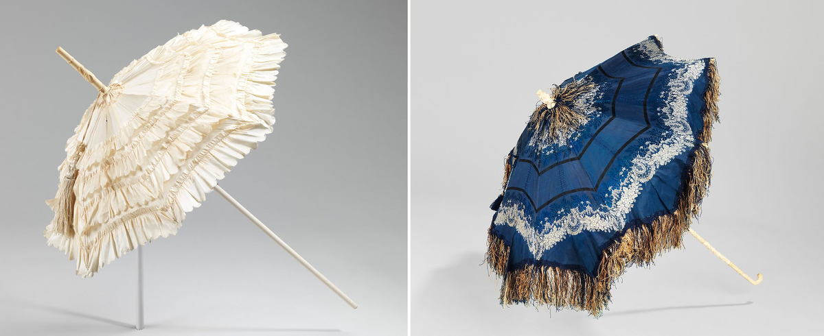 Зонтики, слева - 1850-60, справа - 1850-е. (с) из коллекции Метрополитен-музея