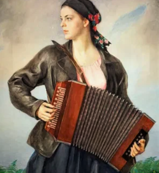 Дасия Шаляпина на картине Савелия Сорина «Партизанка»,