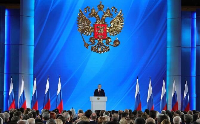 Послание Президента Федеральному Собранию 2020 год (иллюстрация  - фото с официального сайта Кремля kremlin.ru)