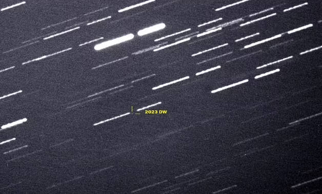 Первое изображение астероида 2023 DW.