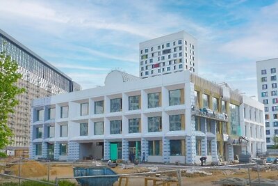    Строительство детского сада на улице Левобережной в Ховрине © Telegram-канал Сергея Собянина