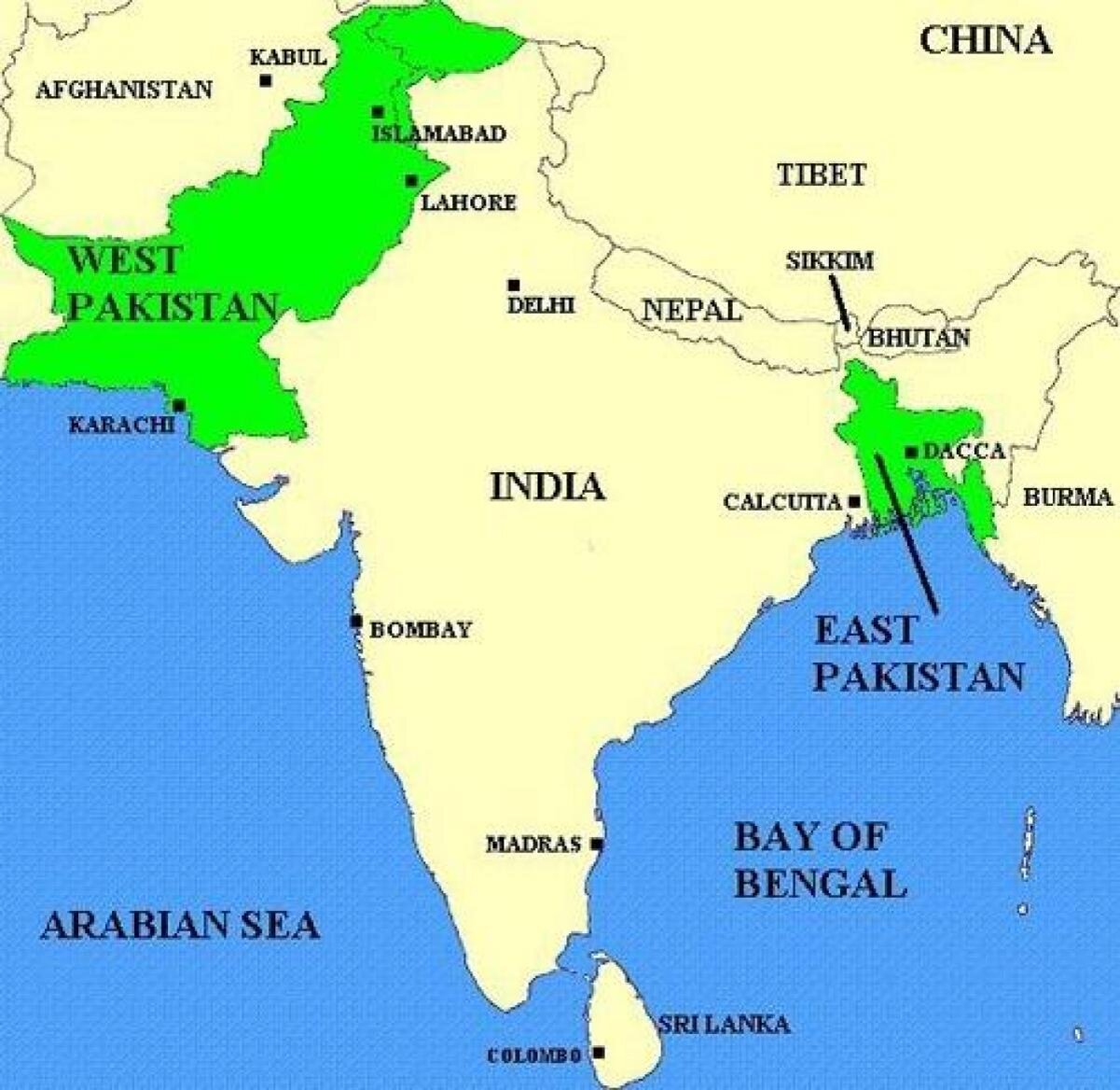 Индия и Пакистан на карте