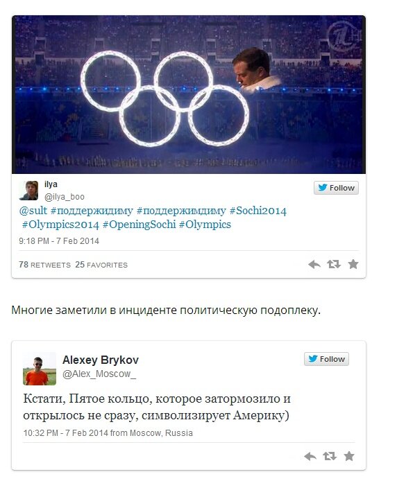 не раскрылось кольцо на олимпиаде в сочи