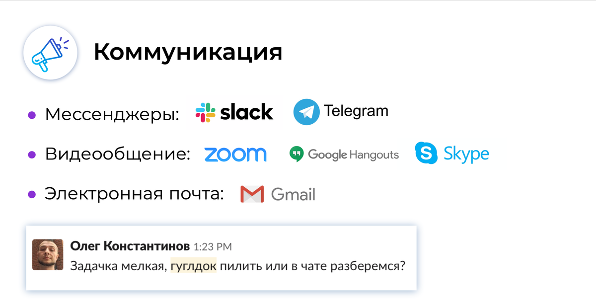 Инструменты коммуникации в Нетологии-групп