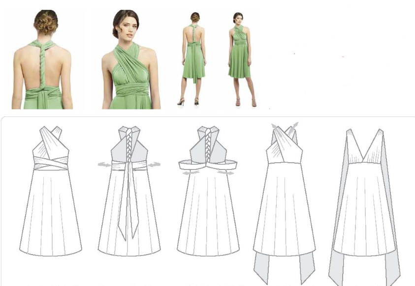 Удивительное платье-трансформер: одно платье — множество вариантов. Выкройки и описание