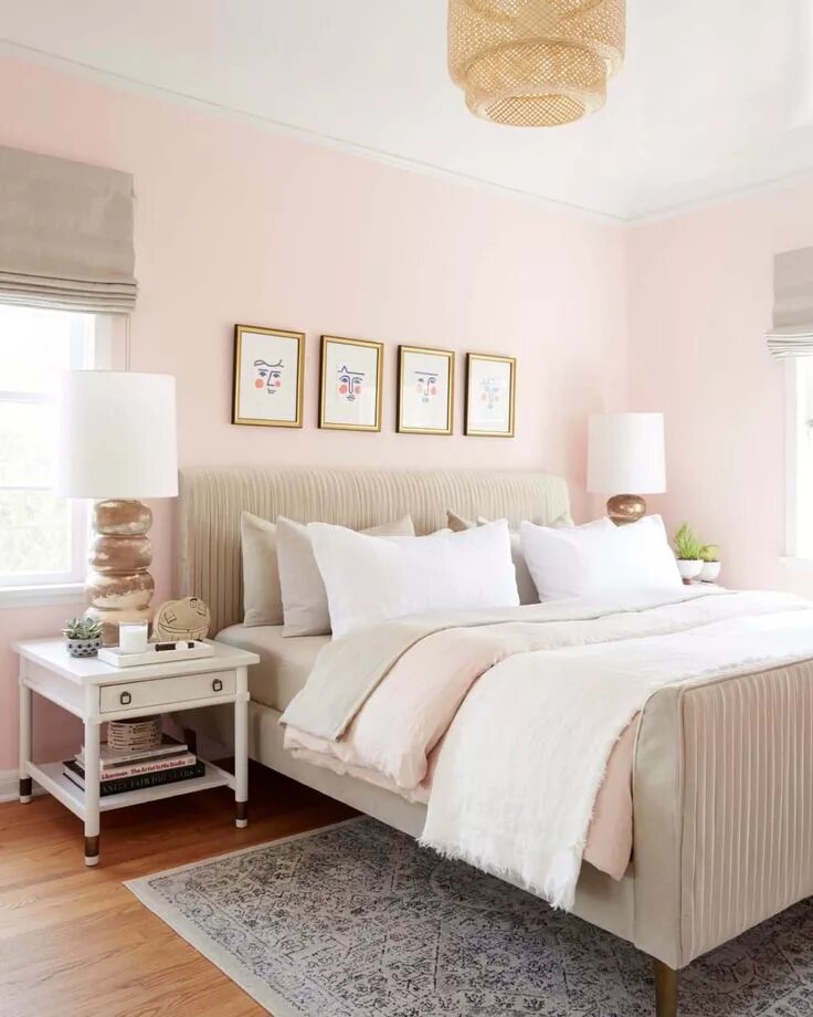 Тон обоев в спальню