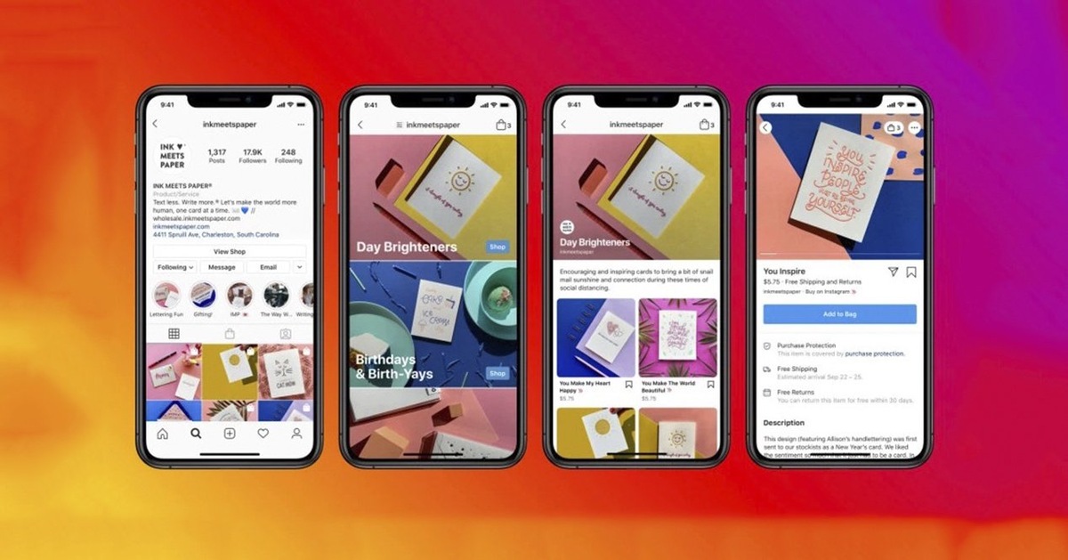 Интерфейс Facebook Shops