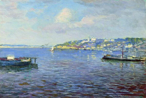 Фотография картины И. Левитана "Вид на Нижний Новгород" (из открытых источников)