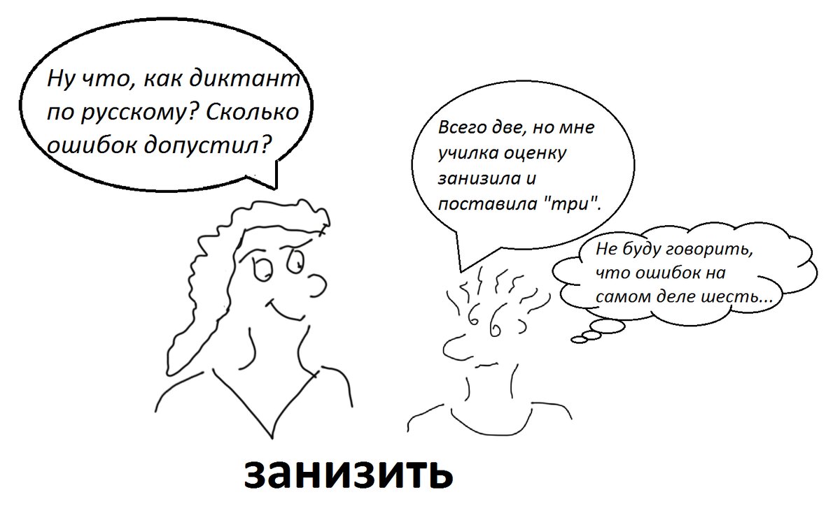 Возможно, кому-то мой комикс подскажет, как запомнить значение слова "занизить". 