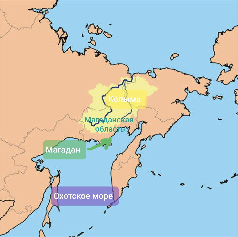 Карта Магаданской области