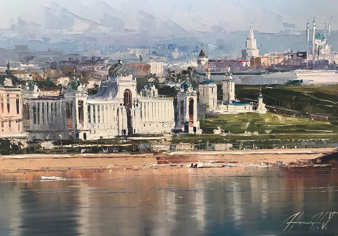 Вид на Дворец Земледельцев и на Казанский Кремль с реки Казанка. Дворец земледельцев – здание в историческом центре Казани, является одной из наиболее известных современных достопримечательностей города.
Расположен на Дворцовой площади вблизи северной стены Казанского кремля. 