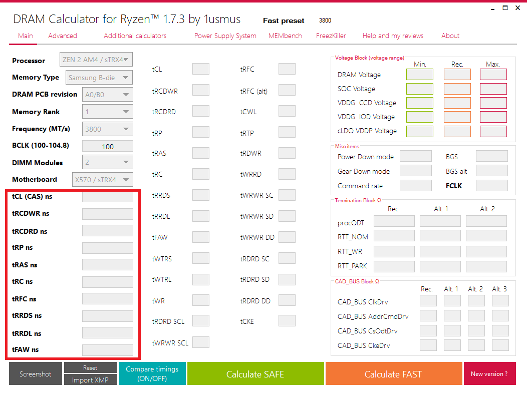 Dram calculator for ryzen