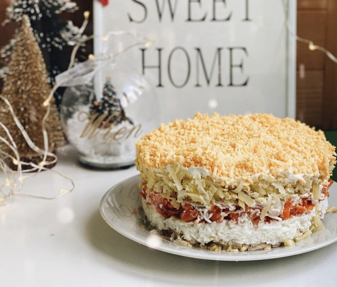 Новогодний салат без майонеза