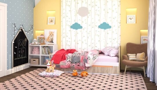 Дизайн детской комнаты – приемы зонирования в интерьере