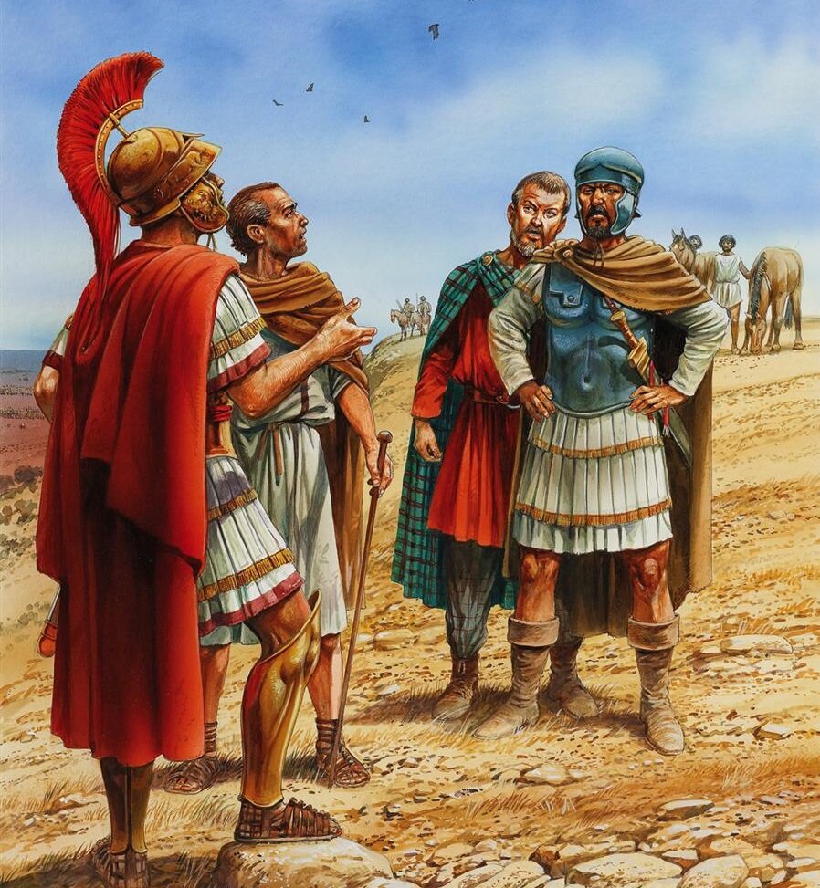 Сципион Африканский и Ганнибал перед битвой при Заме. Иллюстратор: Peter Dennis