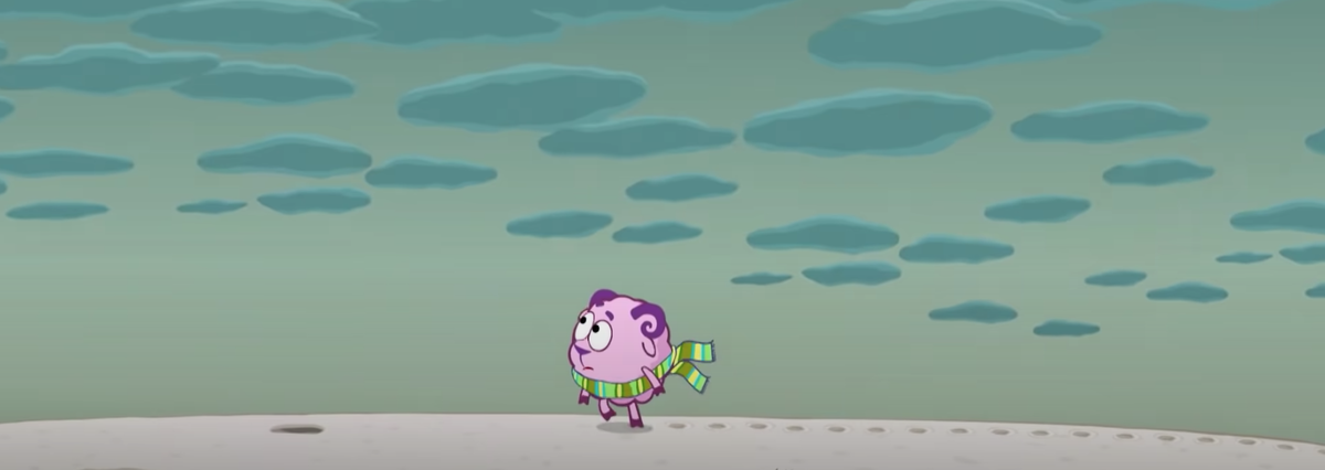 Кадр из м/ф "Смешарики", серия под названием "Смысл жизни"