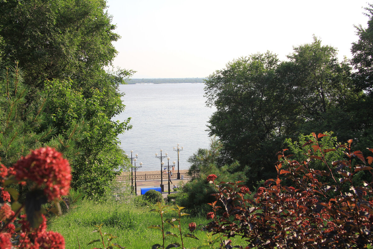 02. Сверху вниз - краевой парк, набережная Невельского, центральный пляж и Амур