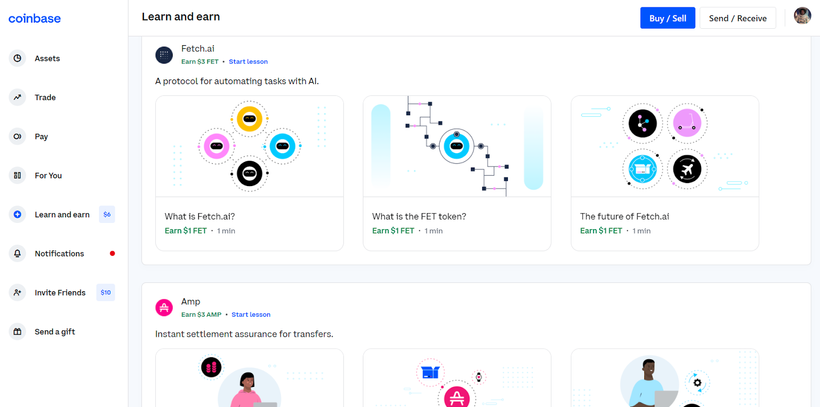 Погружение в криптографию лучше начинать с Coinbase Earn по нескольким причинам. 
Прежде всего, создание учетной записи Coinbase подготовит ваши фиатные средства к вводу / выводу. После этого вы сможете переводить деньги в криптовалюту и обратно по мере необходимости. Поэтому подготовка вашего первого обменного счета, безусловно, станет важным основополагающим опытом.
Уроки и викторины Coinbase Earn - это материалы для начинающих; они предназначены для людей, которые практически не знакомы с блокчейн-пространством. Использование этих материалов само по себе доставляет удовольствие и приводит к базовому пониманию основных концепций криптографии.
Прохождение всех доступных в настоящее время викторин Coinbase Earn принесет вознаграждение в размере ~ 90 долларов США. Это станет вашей первой криптовалютой. С помощью своей учетной записи Coinbase вы можете перевести все полученные вознаграждения в криптоактивы по вашему выбору: BTC, ETH, MATIC и т.д. Например, ~ 90 долларов, проданных в MATIC, более чем достаточно, чтобы вы могли начать небольшую работу с NFT на Polygon.