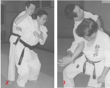 Фото 2. Рука в положении дзюнтэ. Локтевой сустав развернут таким образом, чтобы снизить риск травмироваться. Фото 3. Рука в положении гякутэ. Локтевой сустав повернут таким образом, что повреждение локтевого сустава будет максимальным при правильном оказании давления.