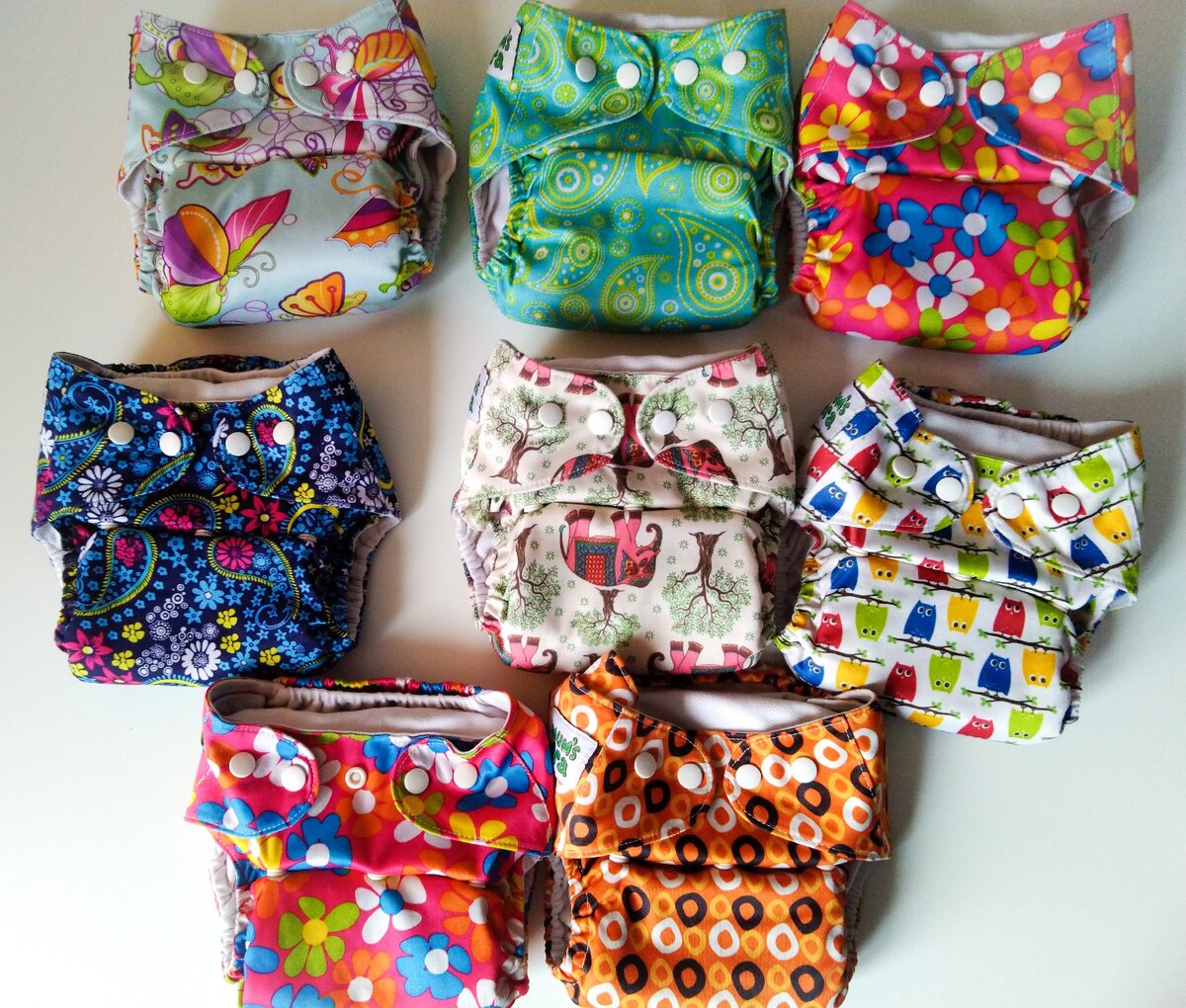 Фото многоразовых подгузников "Mum's era" после 2,5 лет активной эксплуатации. В самом "маленьком размере".