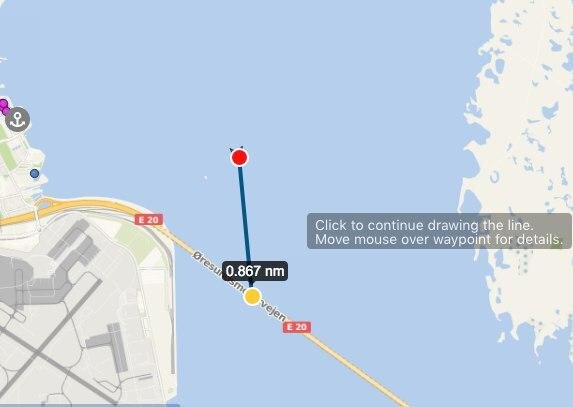 Фото планируемого прохода судна "Академик Черский" под Эресуннским мостом в 9.30 утра по московскому времени