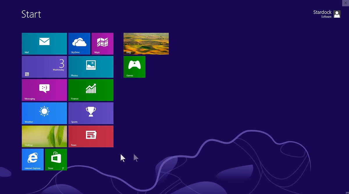 Плиточное меню пуск  “Metro” в Windows 8