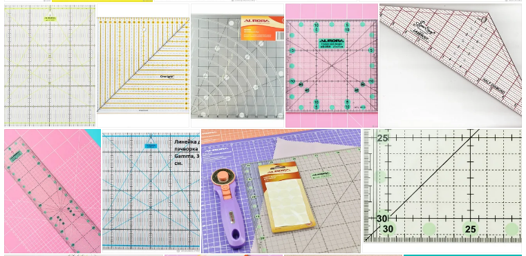 разнообразие линеек для лоскутного шитья