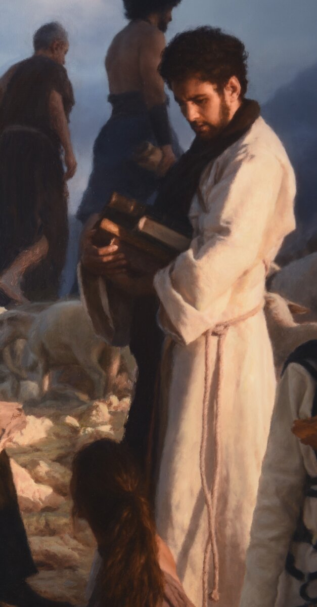 Геннадий Улыбин. "Дневники Всадников Апокалипсиса". (Фрагмент, незавершенная). Холст, масло. 230х580