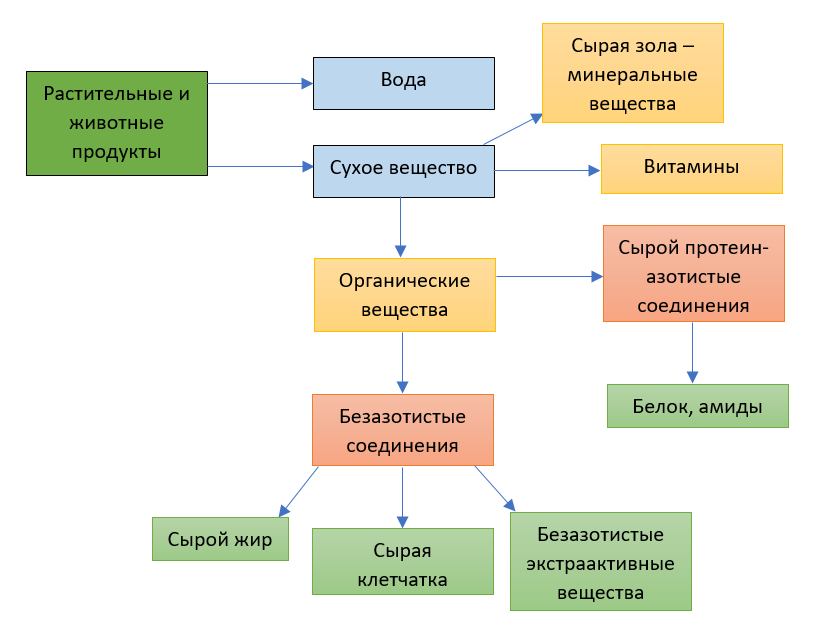 Схема зоотехнического анализа кормов