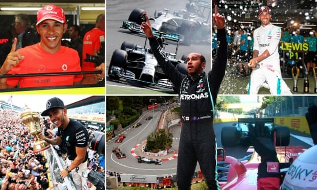 Семь титулов Льюиса Хэмилтона по часовой стрелке слева направо: за McLaren в Бразилии (2008) Нико Росберг ошибается в Монце (2014), победа в Сингапуре (2018), сталкивается с Себастьяном Феттелем (2017), лидером в Монте-Карло (2019). ), Гран-при Великобритании 2015 года и на подиуме в Стамбуле 2020. Фото: Getty, Reuters, Rex / Shutterstock