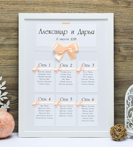 Классический план рассадки на котором можно изменить цвет лент. 