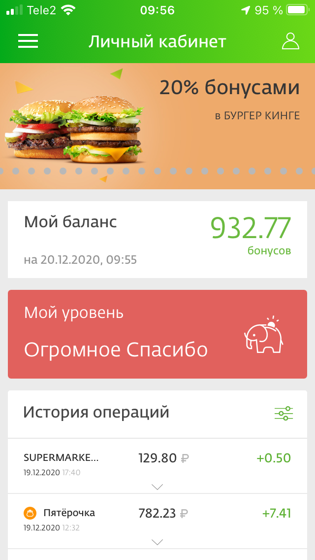 Мои накопления «спасибо»