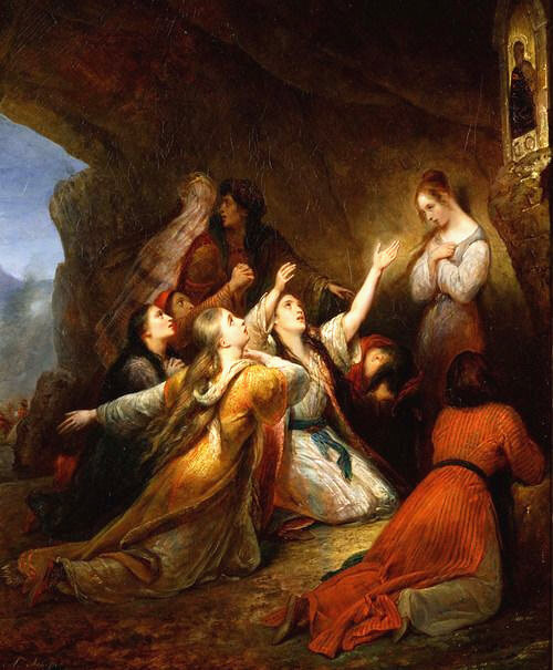 Ари Шеффер. «Молодые гречанки, умоляющие Мадонну спасти их от турок», 1826