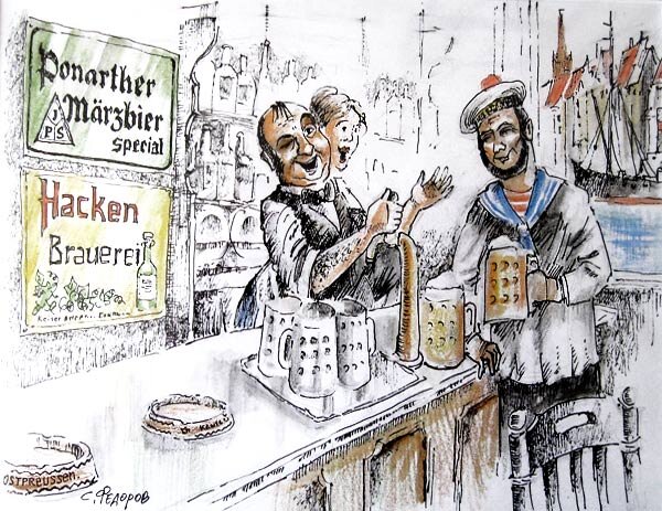 Из серии Пивовары Кёнигсберга, работы Федорова С.Е. (акварель, тушь)