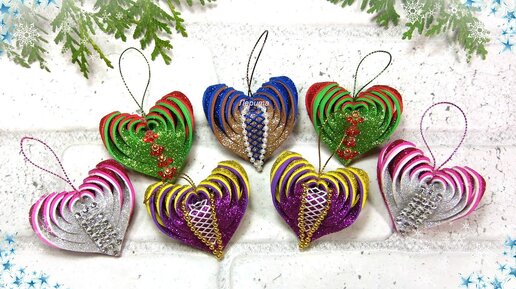 ❤ Сердечко из фоамирана, сувенир ❤ новогодние игрушки 🎄 diy christmas ornaments foam heart