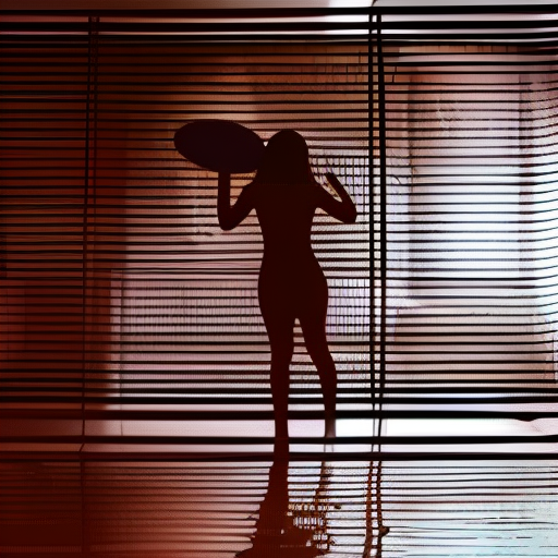 silhouette of woman washing in shower