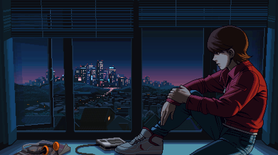 пиксельный бой думает, сварить ли ему макароны или доесть вчерашнюю картошку