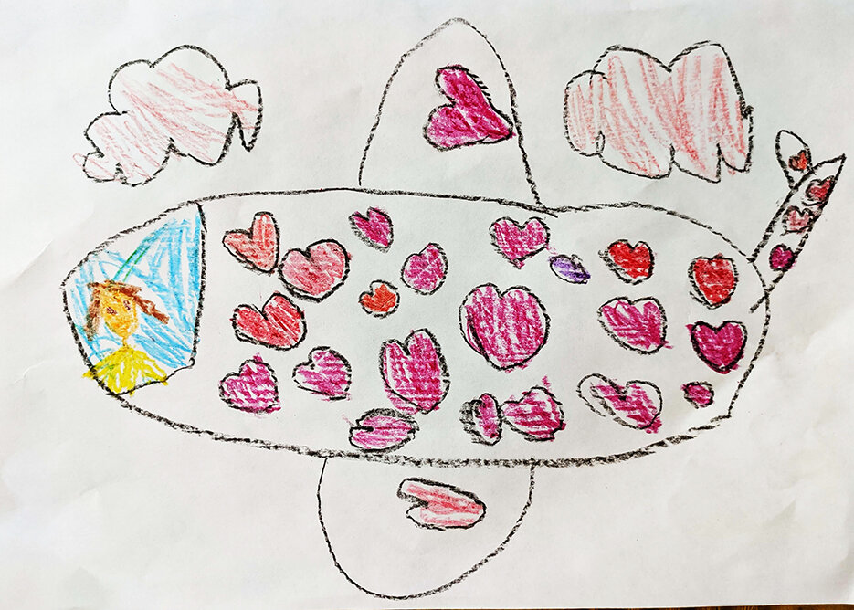 Самолет. Детский рисунок с просторов интернета. Просто мне понравился :)