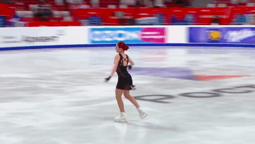 А четверной лутц Саши является ее коронным прыжком