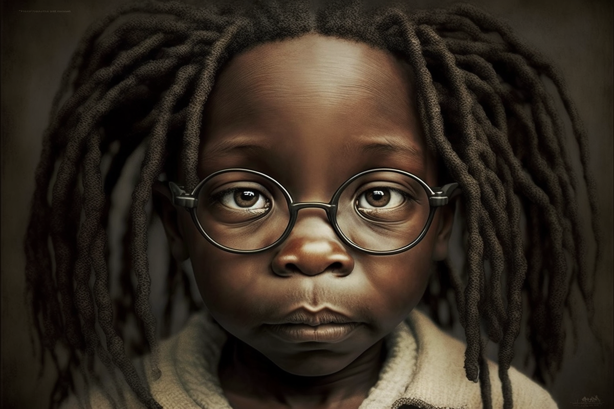 Вупи Голдберг в образе ребенка от Midjourney