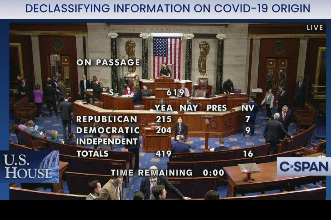 Как сообщают СМИ, наступает время увлекательных историй: Конгресс США голосует за рассекречивание разведывательной информации о происхождении COVID-19.