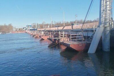    Понтонный мост в районе д. Смедово © Пресс-служба Министерства транспорта и дорожной инфраструктуры Московской области